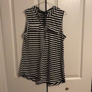 Black and white striped tank